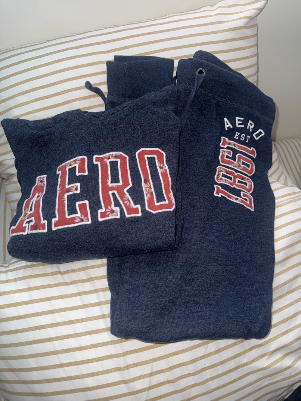 Aeropostale Navy Zip-Up Sweater with Red Logo Accents